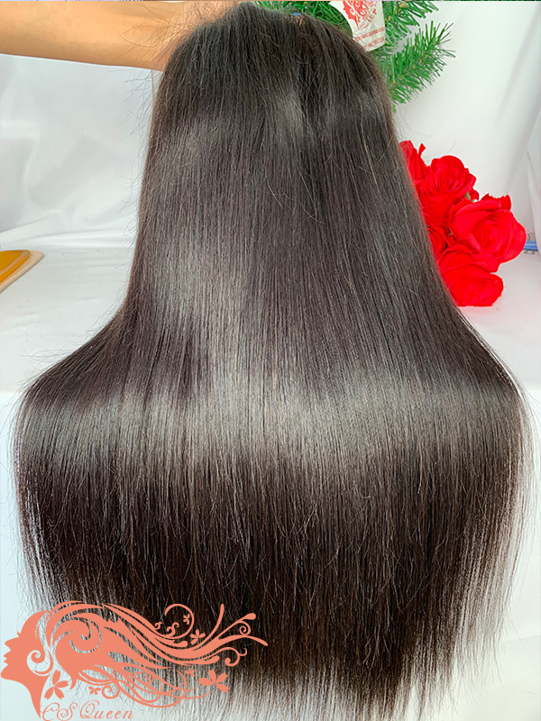 Csqueen 9A Straight U part wig natural hair wigs 180%density - Click Image to Close
